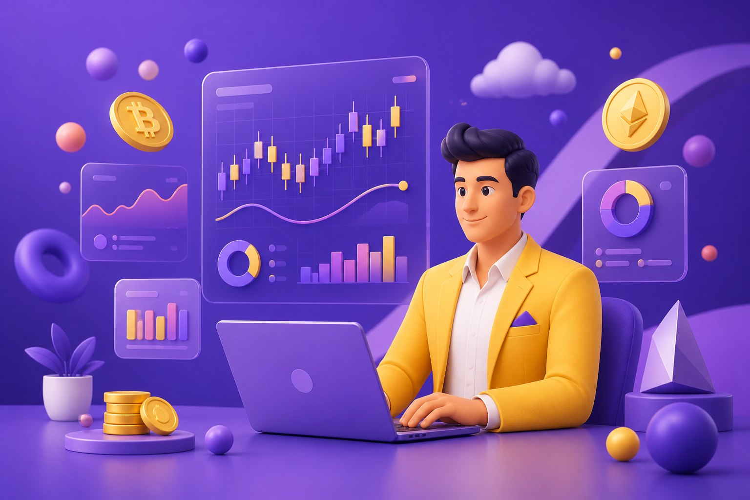 Crypto dashboard illustration